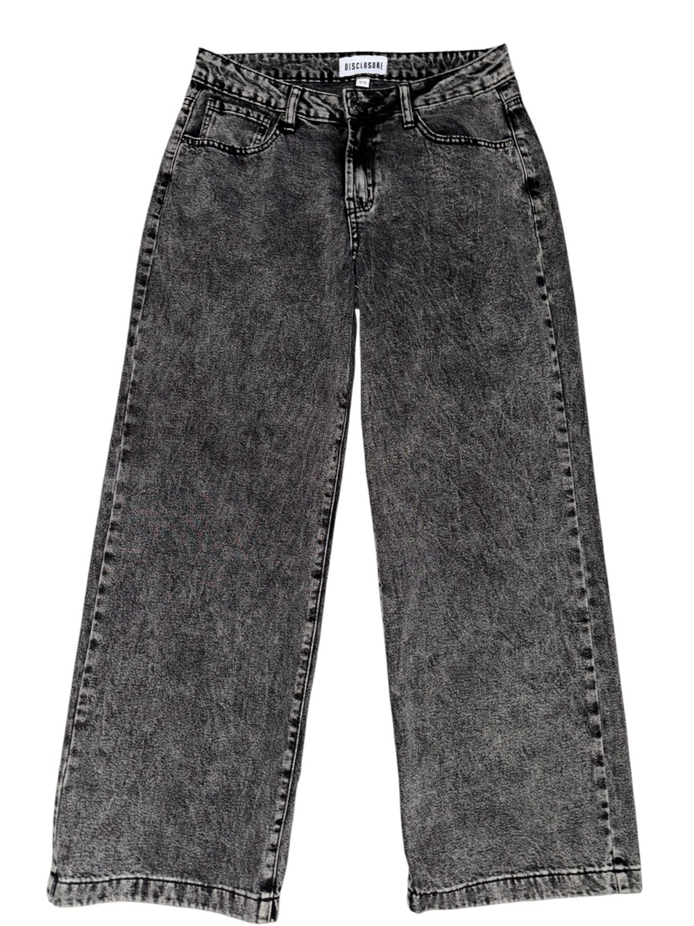 Disclosure Acid Wash Wide Leg Jeans Junior’s 9/29 Gray High Rise Denim Pants